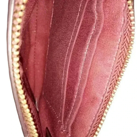 Coach Signature Leather Corner Zip Wristlet Clutch Wallet - Picture 4 of 5